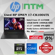 #HP054 USED HP OMEN 17-CK1004TX 17 Inch Gaming Laptop intel i7-12700H 16GB 1TB SSD NVIDIA RTX3080Ti 