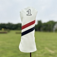 Red & Black Diagonal Golf Head Cover with Zipper Closure - Durable Protective Cover for 1 Wood 3/5 W