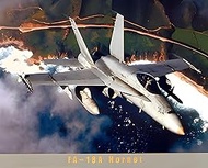 Military Aviation Wall Decor FA-18 Hornet Fighter Jet Over Coastline Art Print Poster (16x20)