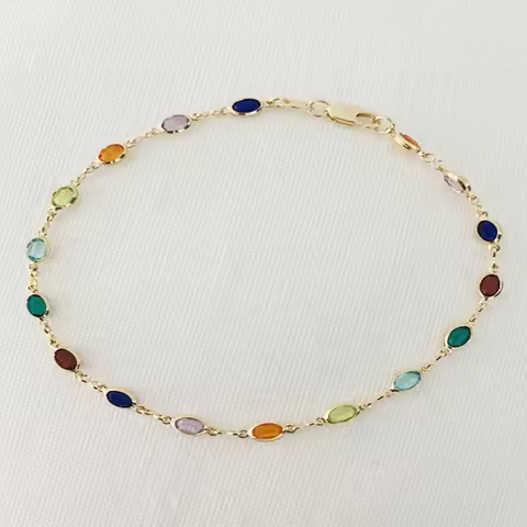Gold Plated Multi Color Crystal Beads Anklet Chain Ankle Bracelet For Women Girl Summer Ankle Bracel