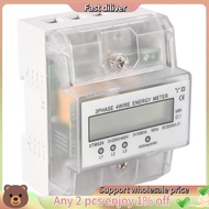 3 Phase 4 Wire Meter 220/380V 5-80A Consumption KWh Meter DIN Rail Installation Digital Power Meter