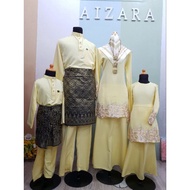 Set Family Ulyaa Set Sedondon Baju Raya Baju Kurung Ibu Anak Baju Kurung Moden Baju Melayu kanak2 Baju Raya kuning