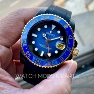 WMNP Seiko Mod True GMT Watch with WMNP Seiko NH34 Movement, GMT Multifunction black gradation biru