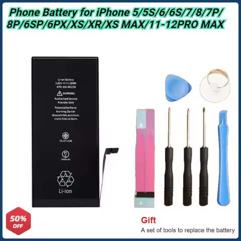 For IPhone 12 11 Pro Max X XS XR XSMAX 5S 6 6S 7 8 Plus 7p Phone Battery Replacement Capacity Batter