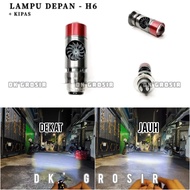 IBRIGHT Lampu Depan H6 Kipas LED Lampu Utama tipe Laser Jauh Dekat High Low Putih Kuning