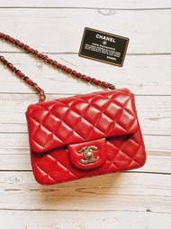 ［近新附購證］Chanel 香奈兒 方胖子 classic flap square mini coco 17 經典口蓋包 鍊條包