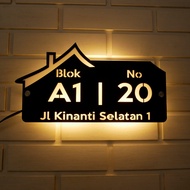 Acrylic LED Light House Number Acrylic Coffee Shop Name Plate LED House Number