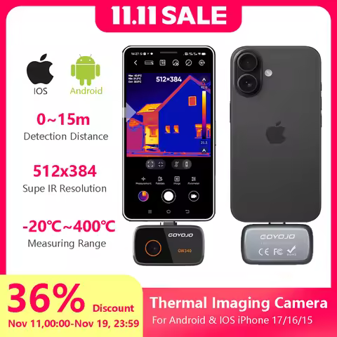 Thermal Camera 512x384 Super Resolution, 256x192 IR Resolution Thermal Imager for IOS iPhone 17/16/1