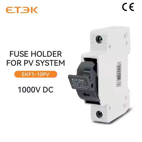 ETEC DC Solar Fuse Holder 1000V 1P 15A 20A 25A Photovoltaic Fuse Base Link PV System GPV 10x38mm DIN