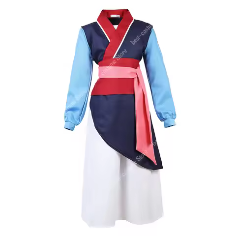 Hua Mulan Dress Cosplay Girls Princess Warrior Costume Children Hanfu Chinese Heroine Dress Up Hallo