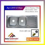 bak cuci piring 2lubang pakai sayap 120x50 WINSAR