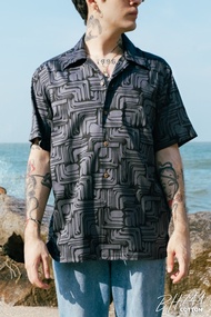 Simple&Raw - เสื้อเชิ้ต BH749 BlueHawaii Shirts (ฺBlack)