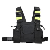 Walkie Talkie Double Chest Bag Radio Reflective Chest Harness Holder Bag Vest Rig Walkie Talkies Fro