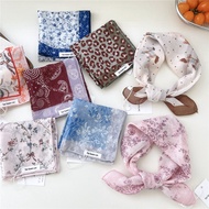 Multifunctional Scarves Square Cotton Scarf Floral Head Scarf Hairband 56x56cm