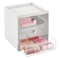 mDesign Plastic 3 Drawer Organizer for Makeup Storage - Large Stackable Makeup Organization and Stor
