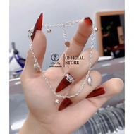 Silver leaf twisted anklet HHJ