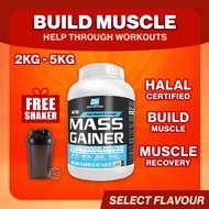 (Free Shaker + Creatine) BS Nutrition Mass Gainer | 2kg/5kg | Halal High Protein | Muscle Growth