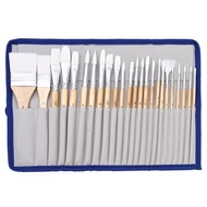 ❉Basics Paint Brush Set Multi-Shaped Nylon Paint Brushes For Acrylic Oil Watercolor Gouache 24-P ❀✪