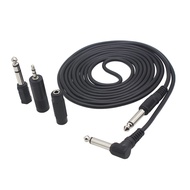 Radith 3M/ 10 Feet Instrument Guitar Audio Cable 1/4-Inch 6.35mm Straight to Right Angle Plug Black 