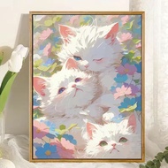 JINYOU paint by number cute cat diy filling paint coloring hand-painted healing acrylic oil painting 20x30/30x40cm