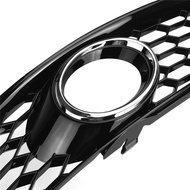 #754U For Audi A3 8P 2009-2013 8P0807682D Fog Lamp Honeycomb Grille Covers (Black & Chrome)