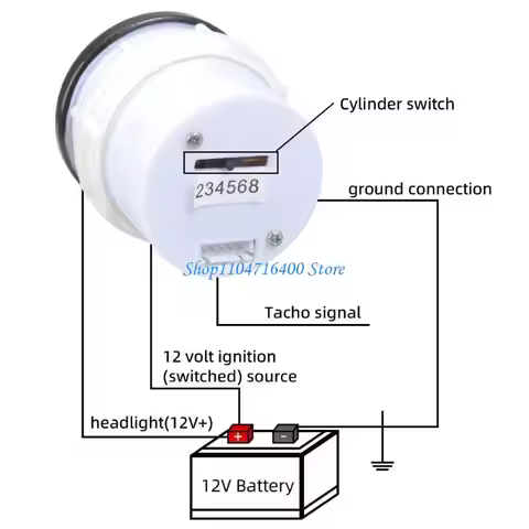 y1gd 2-1/16 Inch Tachometer For Car Boat Yacht Engine Waterproof Dashboard Instrument