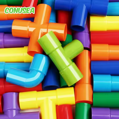 PIPE Blocks Marble Run Race Building Bricks 3D Children Diy Assemble Insert Toys Water Pipe Block Ed