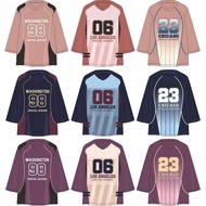(LK) BAGGY TSHIRT BLOUSE JERSEY MUSLIMAH CORAK 5D DESIGN PEREMPUAN NUMBER VIRAL SUKAN ( KAIN JERSI /
