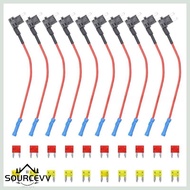 SOURCE 10Pcs Fuse Tap Adapters With 10Amp 20A Low Profile Fuse Car Fuses Adapters jumpers