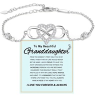 LIU JUN To My Granddaughter - Infinity Forever Love Heart Bracelet, You Are Always In Mine From Gran
