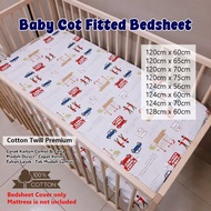 Cadar Baby Cot / Baby Bedsheet / Cadar Bayi / Baby Cot Mattress Cover /Cotton Twill Size 120cm - 128