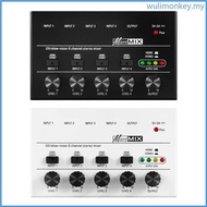 WU Ultra Compact  Mixer KTV Karaok Professional Sound Mixer Ultra LowNoise 4Channel Line Mixer Signal Amplifier