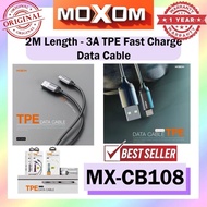 Moxom MX-CB108 3A TPE Data Cable 2M USB Type-C Cable 200CM 3A Cable Type-C USB Kabel 2 Meter Length