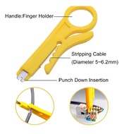 Premium Yellow RJ45 Network Cable / Telephone Cable Stripper & Insert Tool [VTB]