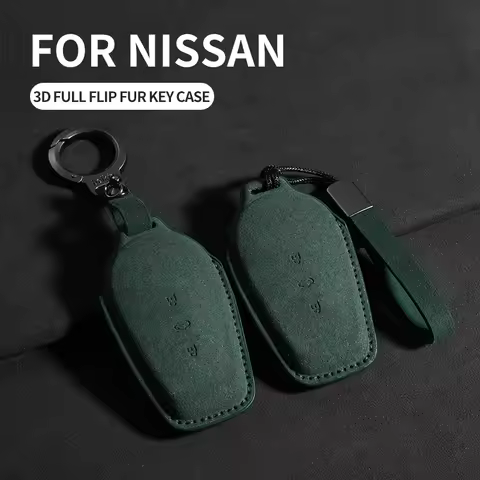 Suede Car Key Case Cover Fob For Nissan N7 Car Smart Remote Keychain High Quality Protector Shell De