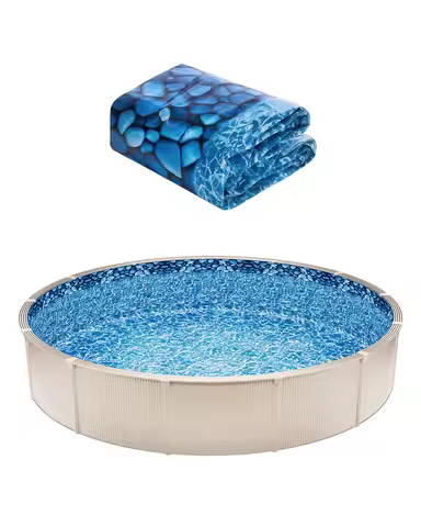 SucceBuy Round Above Ground Pool Liner Unibead/Overlap Pool Liners Standard Gauge Designed for Sided