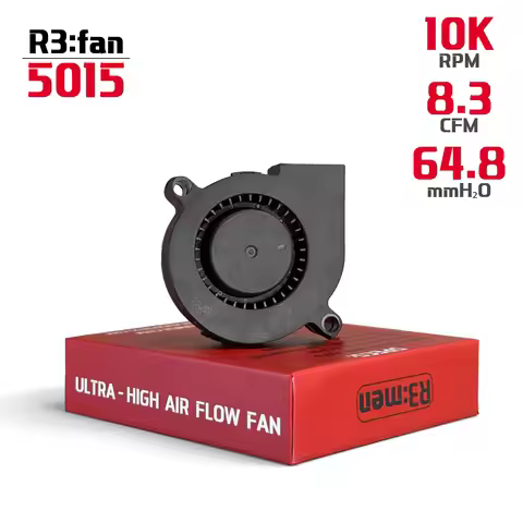 R3men | 10K RPM 5015 Ultra High Flow Blower Fan For 3D Printers. R3fan Cooling Fan