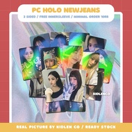 Random newjeans photocard holo 2 sides selca nj bunnies pc hologram unofficial premium kpop card col