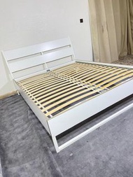 ikea 雙人四尺半床架 trysil lonset White Double Bed Frame with Slatted Base