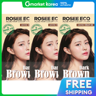 Roje Eco Aloe Hair Color Cream Gray Hair Dye N5 Dark Brown 3 Count