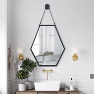Bathroom Polygonal Beauty Mirror Bathroom Mirror Modern Simple Nail Shop Wall-Mounted Mirror Decorat