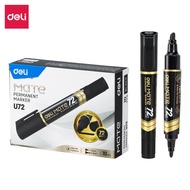 Deli Spidol Permanen Papan Tulis / Permanent Marker Dual Tip Warna Terang EU72