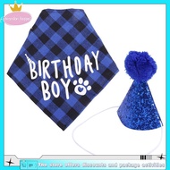 Dog Birthday Party Supplies,Pet Birthday Hat and Boy Doggy Birthday Bandana Set