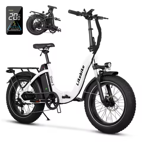 Foldable Electric Bike 720W Peak Power 48V13AH Removable Battery E Bike Color LCD Display 20" x 4.0 