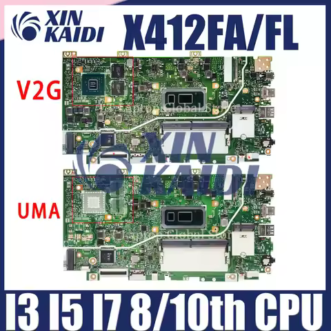 X412FA Laptop Motherboard For Asus Vivobook 14 X412 X412FL X412FLC X412FJ X412FJG Mainboard With RAM