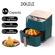 【In Stock】ZOLELE 6.5L Air Fryer  Oil Free Single Pod Non Stick Timer Kitchen Healthy Pink Digital Air Fryer 1360W AF-501