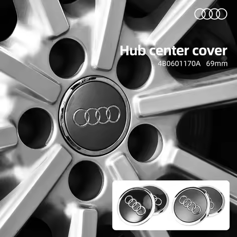 for Audi A1 A3 A4 A5 A6 A7 A8 Q3 Q5 Q6 TT R8 4B0601170A Car Accessories 69mm Grey Black Chrome Wheel