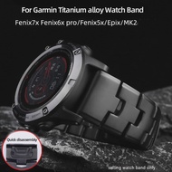 สายนาฬิกาไทเทเนียมอัลลอยขนาด22มม. 26มม. สำหรับ Fenix7X Garmin/6X Pro/5X/3HR/ผู้บุกเบิก/MK2 Tactix Delta 935 945สายนาฬิกาข้อมือผู้ชาย