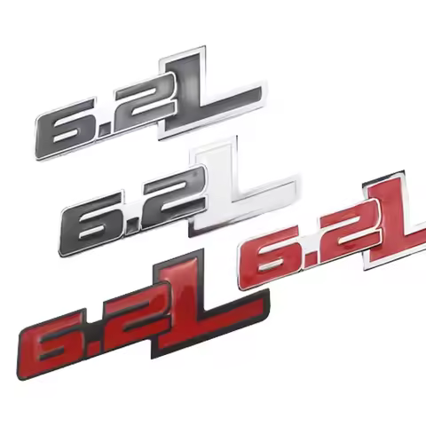 3D Metal 6.2L Logo Car Rear Boot Trunk Emblem Badge Sticker For Ford Raptor F150 Hummer H2 Chevrolet