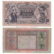 Uang Kuno Lama 10 Gulden Wayang Nederland Indie Tahun 1938